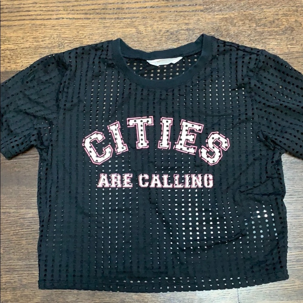 Black mesh shirt